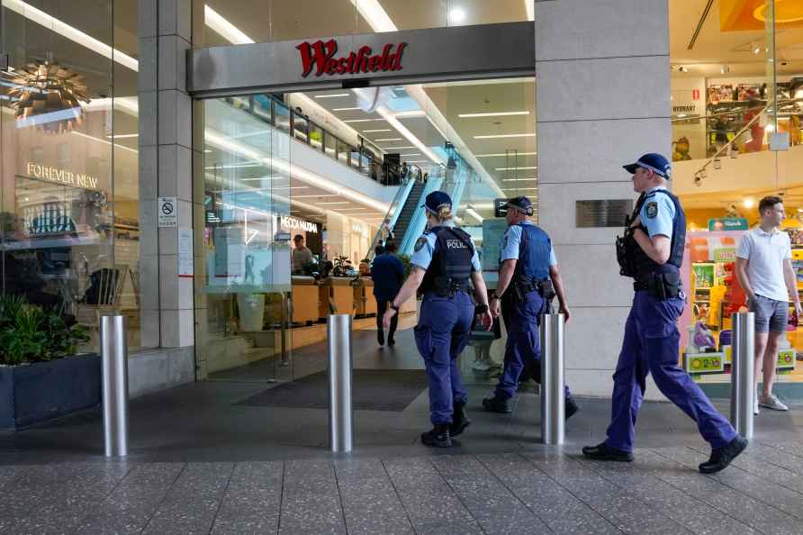 Police officers at Westfield shopping mall