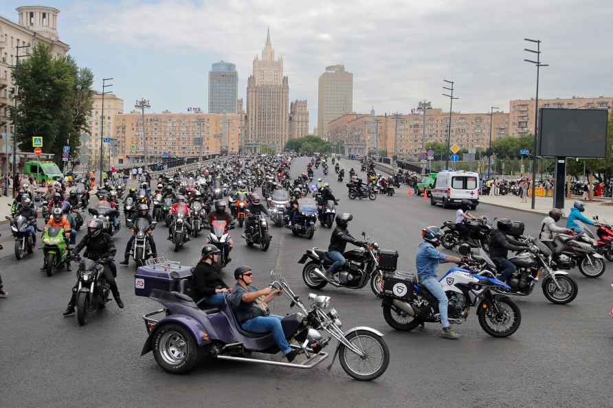 Traditional spring's motorcycle festival riding