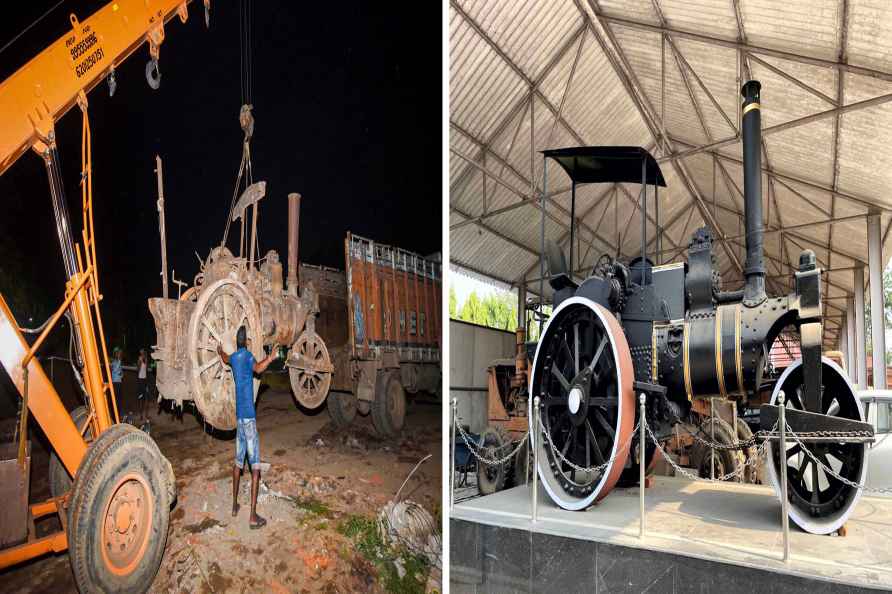Vintage roadroller rescued and restored in Patna