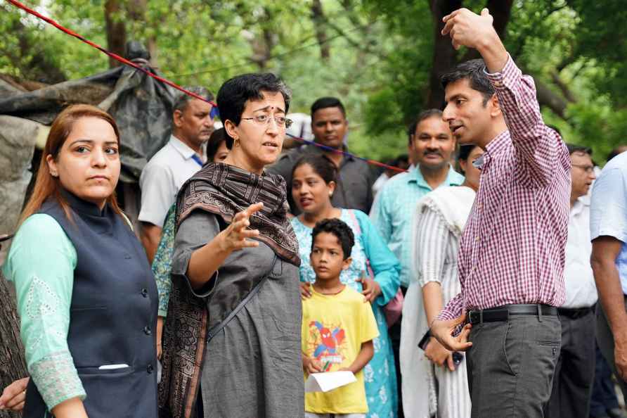 Delhi Water Minister Atishi inspects drains