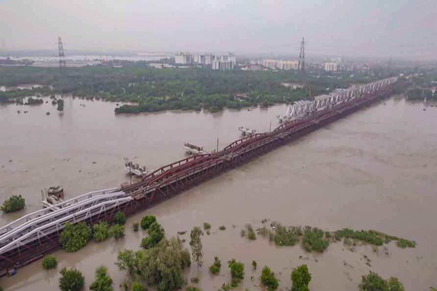 Swollen Yamuna during monsoon