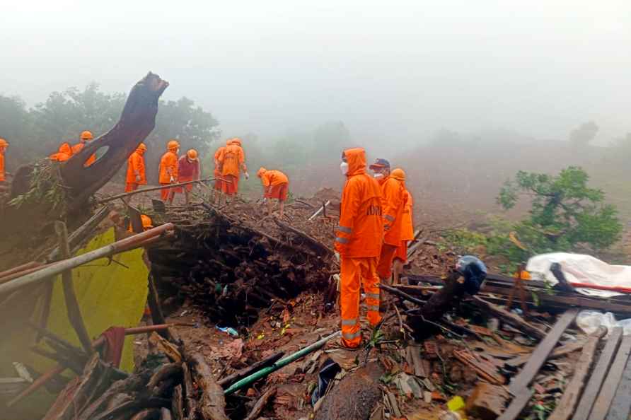 Raigad: NDRF personnel during a search and rescue operation after...