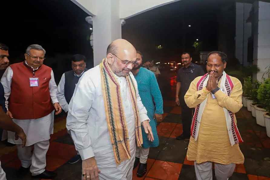 Amit Shah arrives in Raipur