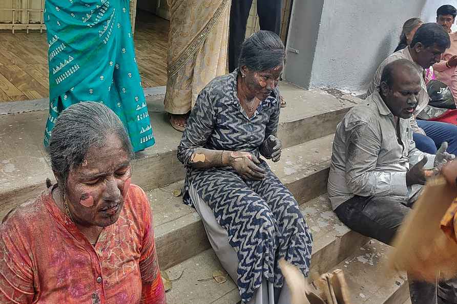 Bengaluru: Injured people after a fire broke out in the Quality ...