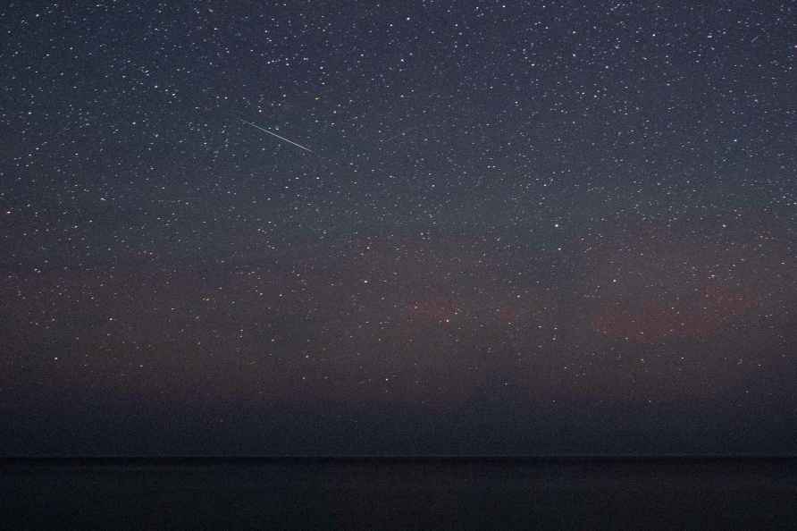 Perseid meteor sparks at the Lybian sea