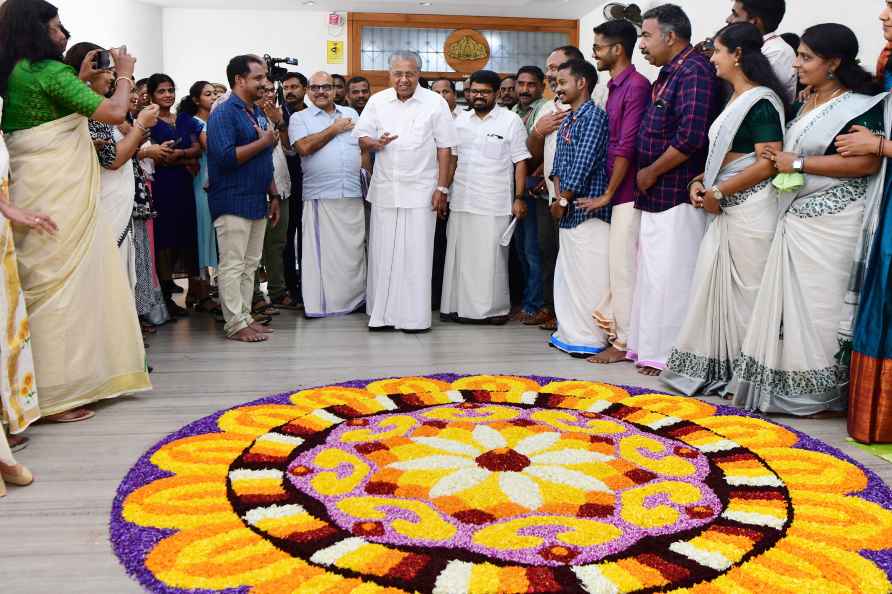 Thiruvananthapuram: Kerala Chief Minister Pinarayi Vijayan watches...