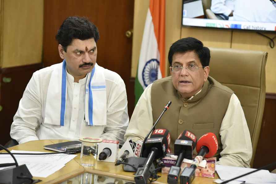 Piyush Goyal addresses press