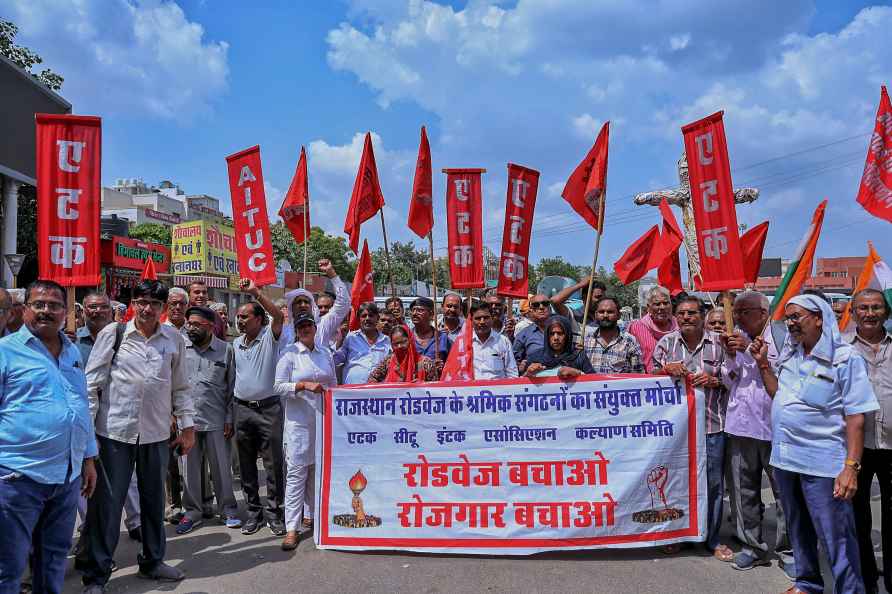 Roadways workers protest in Jaipur