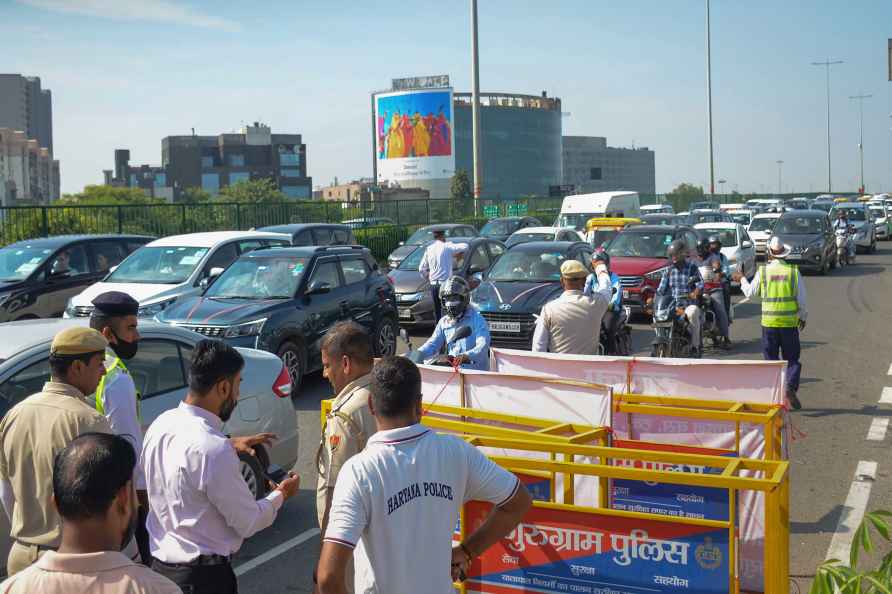 Security check ahead of G20 Summit in Gurugram