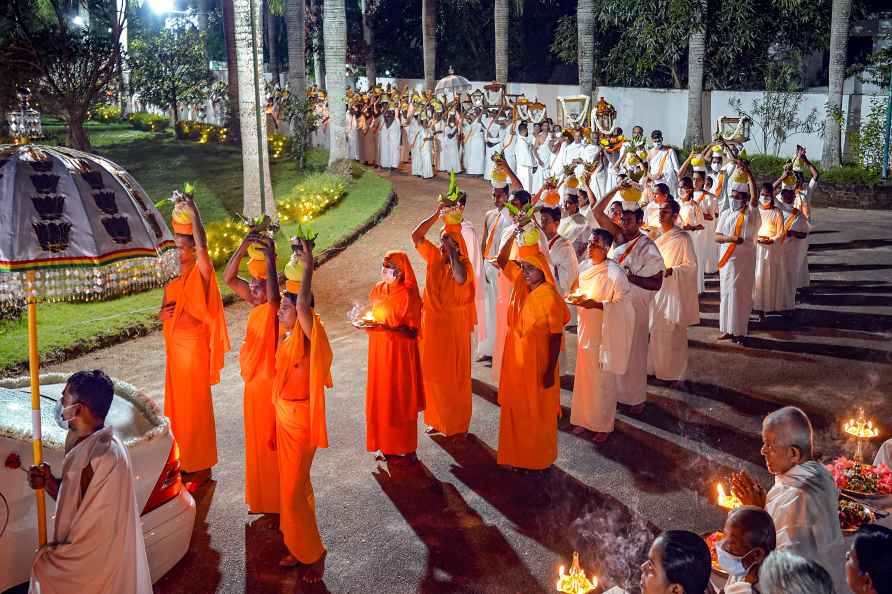 Thiruvananthapuram: Devotees take out a procession as part of the...