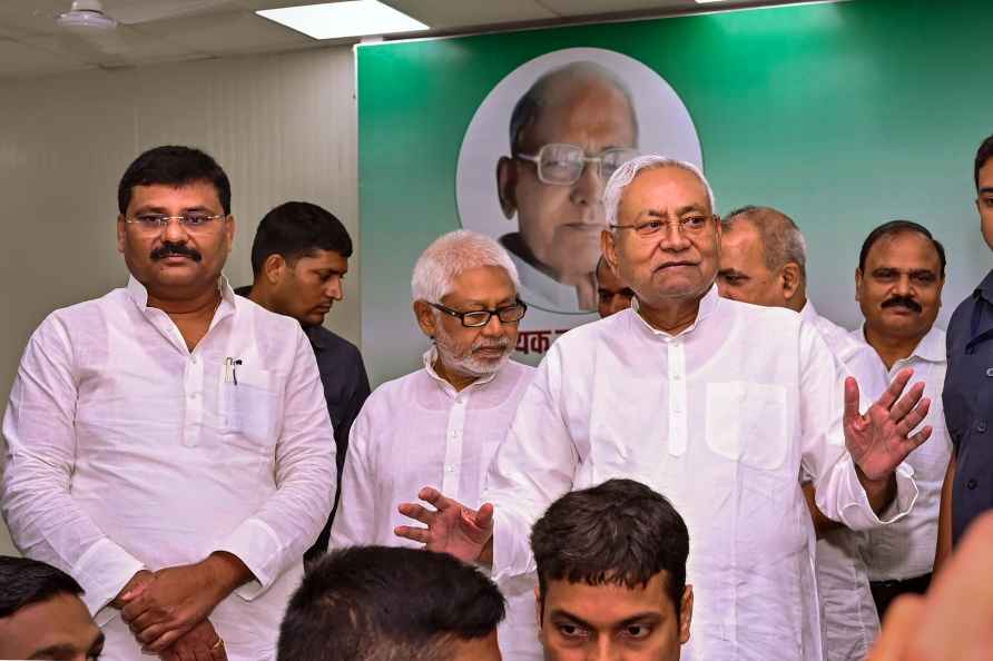 Patna: Bihar Chief Minister Nitish Kumar along with JDU State President...