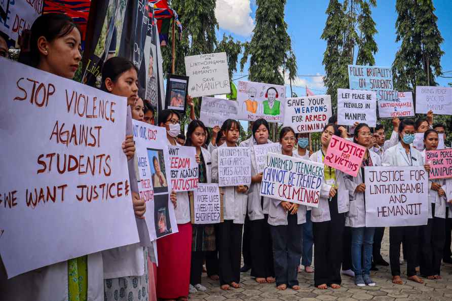 Protest against killing of two students in Imphal