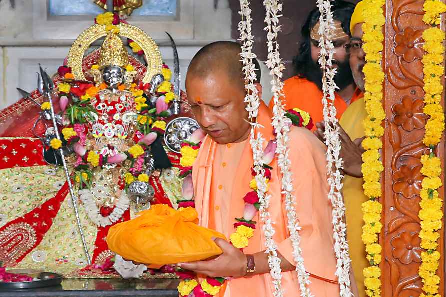 Mathura: Uttar Pradesh Chief Minister Yogi Adityanath pays obeisance...