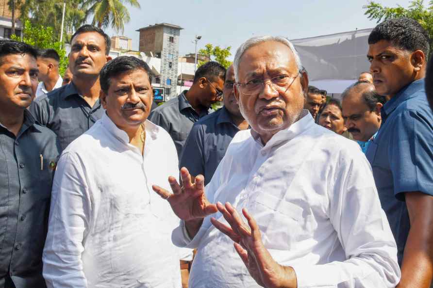 Nitish Kumar talks to media