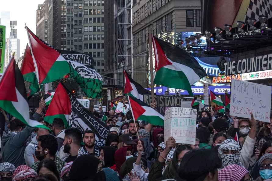 Palestinian supporters protest in US