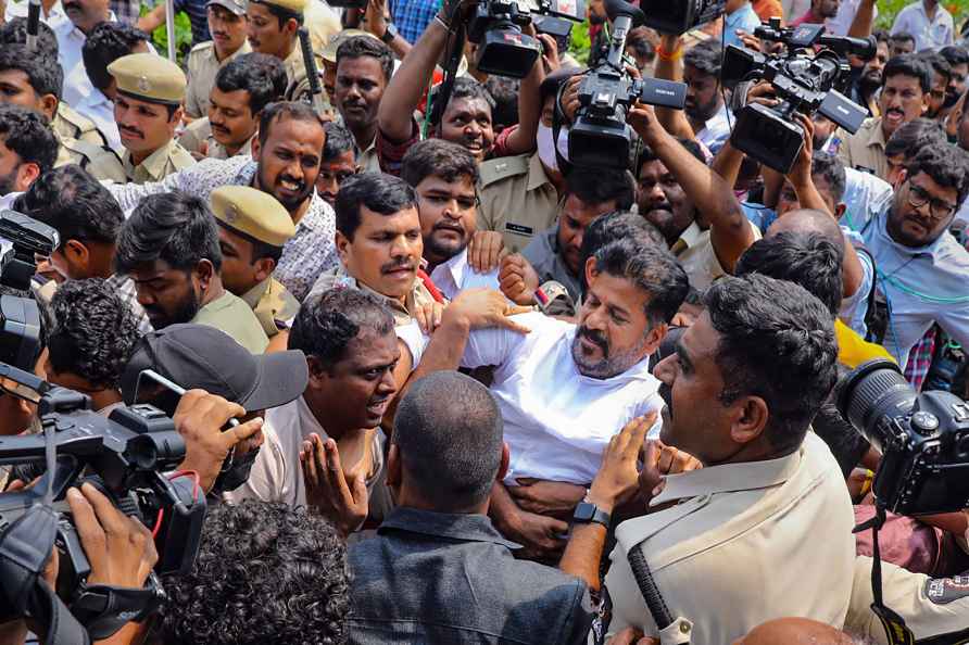 A Revanth Reddy detained in Hyderabad