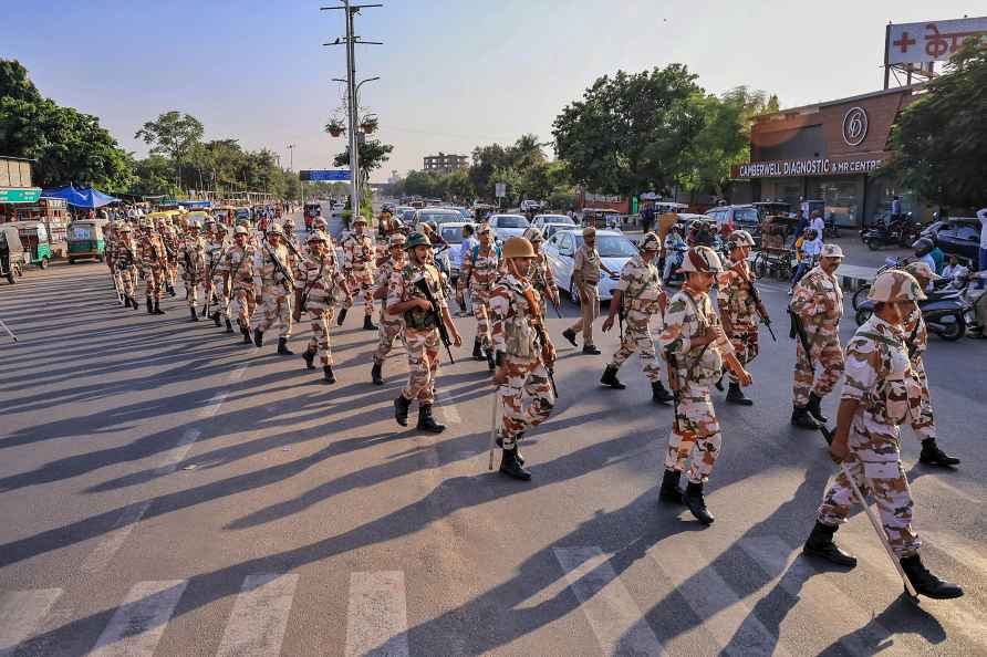 Police flag march in Jaipur