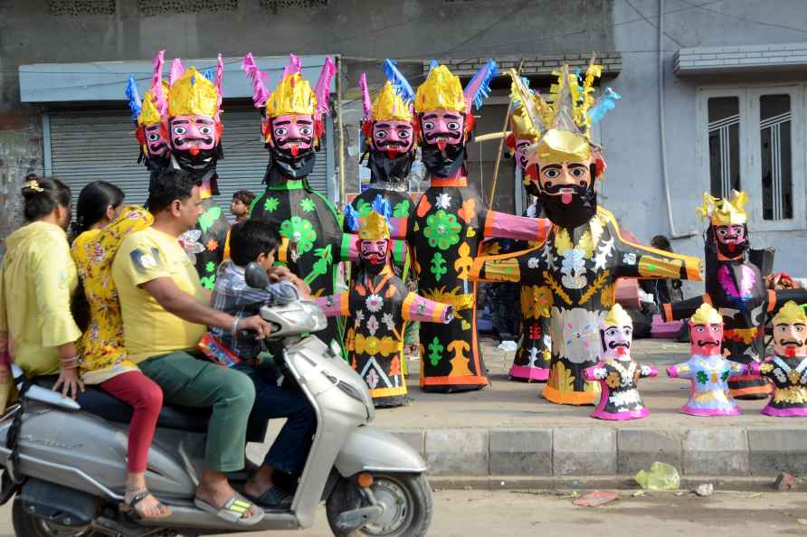 Ravana effigies for Dussehra festival