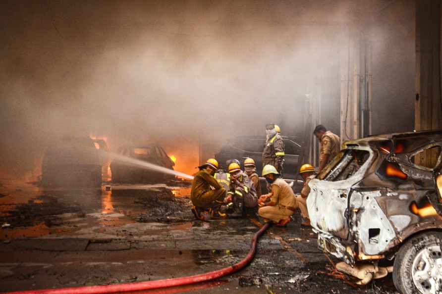 Fire broke out at Car Service Center