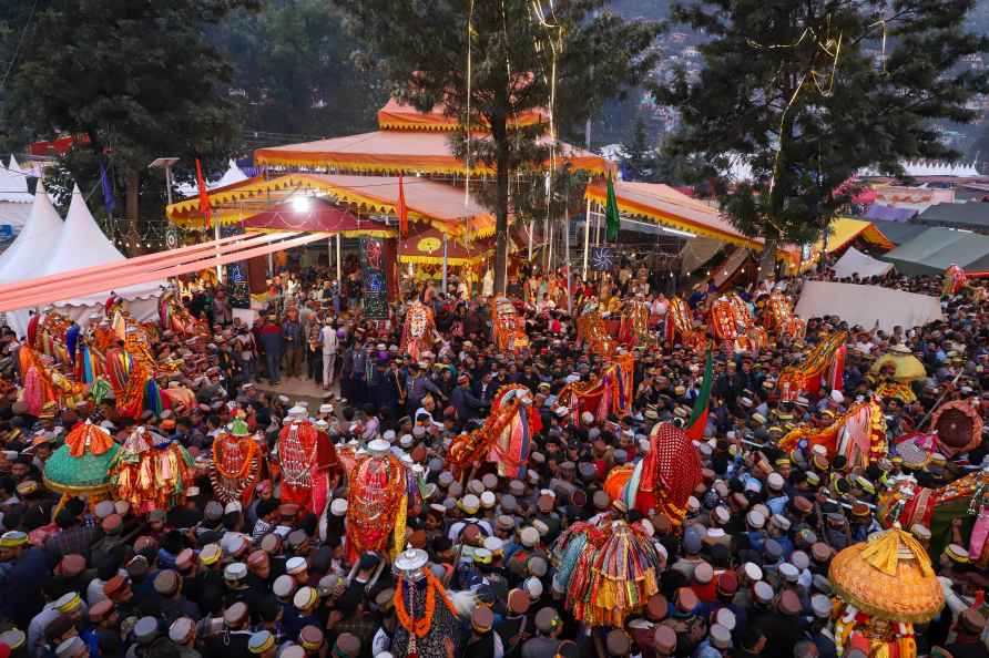 Kullu: Devotees during the week-long International Kullu Dussehra...