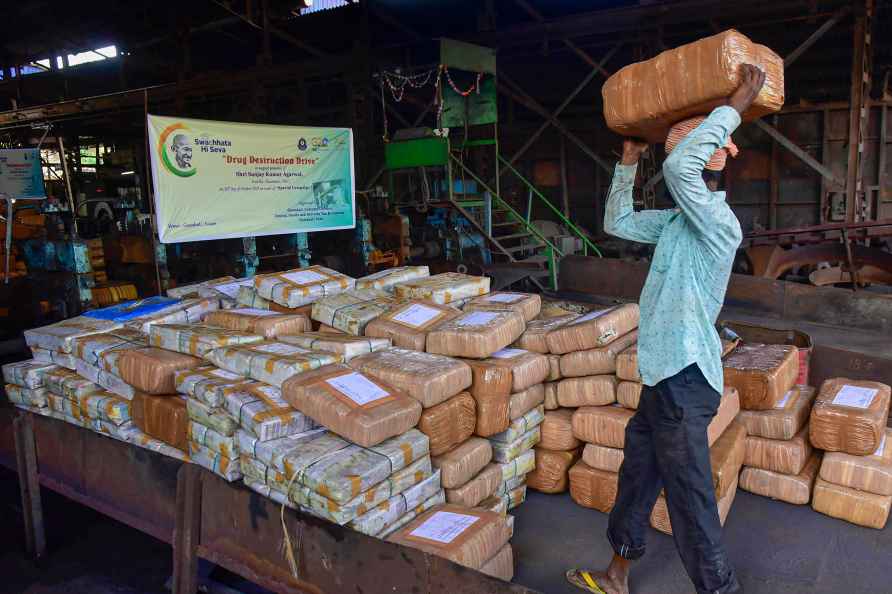 Drugs destruction drive in Guwahati