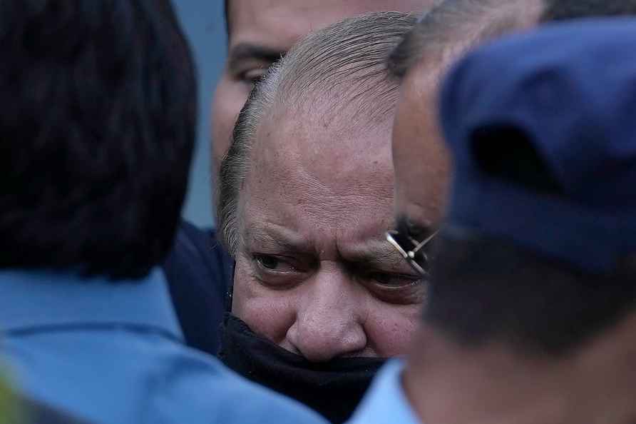 Pakistan's former Prime Minister Nawaz Sharif arrives to appear ...