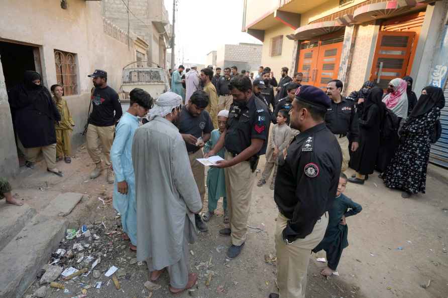 A search operation against illegal immigrants, at a neighborhood of Karachi