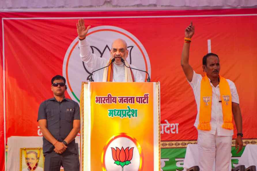 Shivpuri: Union Home Minister and BJP leader Amit Shah speaks duirng...