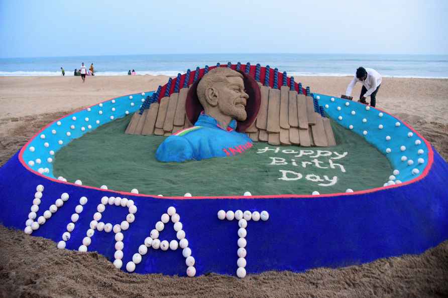 Sand Art on Virat Kohli's birthday eve