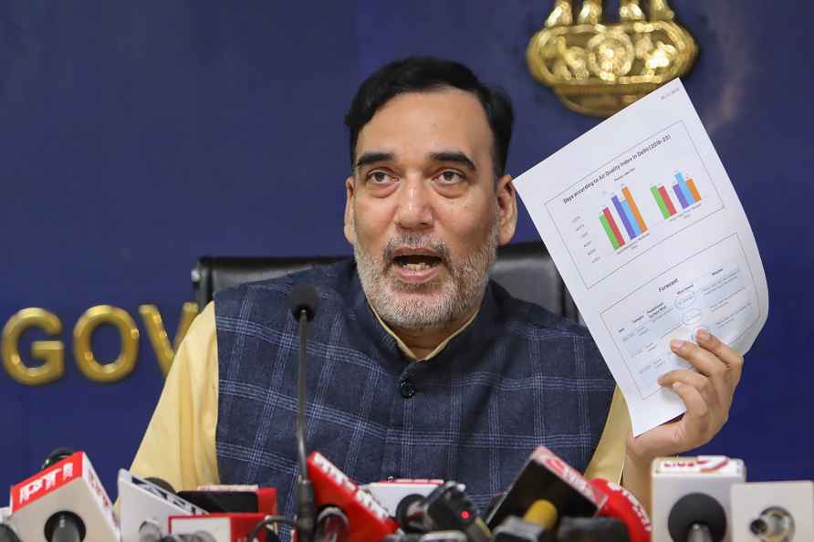 Gopal Rai addresses press