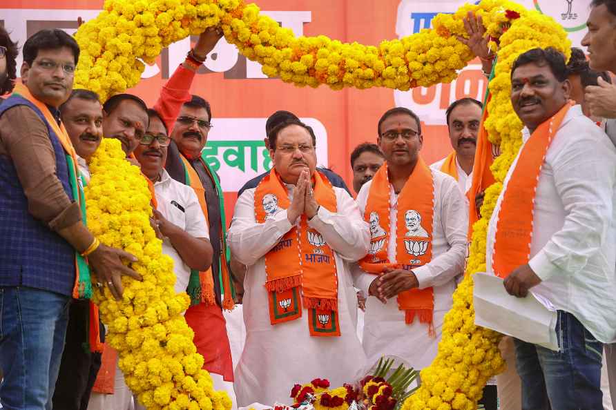 **EDS: IMAGE VIA @JPNadda** Khargone: BJP National President JP ...