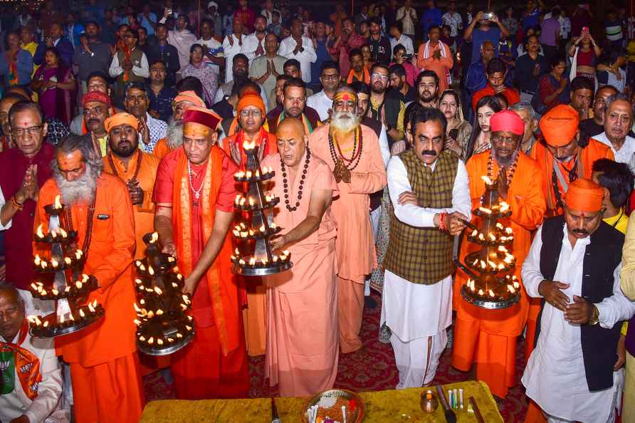 Jabalpur: Swami Akhileshwaranand Giri, the chairman of the cow protection...