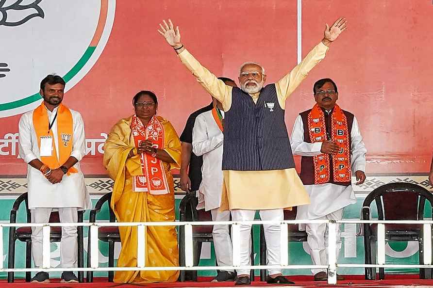 Jhabua: Prime Minister Narendra Modi during a public meeting regarding...