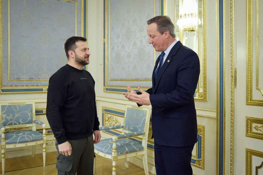 Ukrainian President Volodymyr Zelenskyy and David Cameron