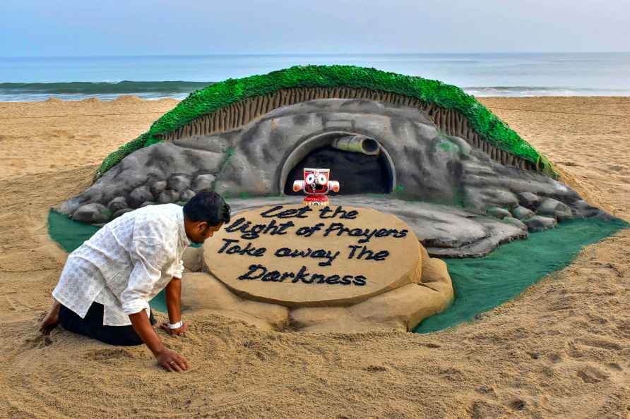 Sand art on Uttarakhand tunnel collapse