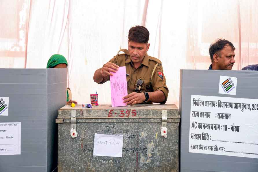 Rajasthan polls: Polling officials cast vote