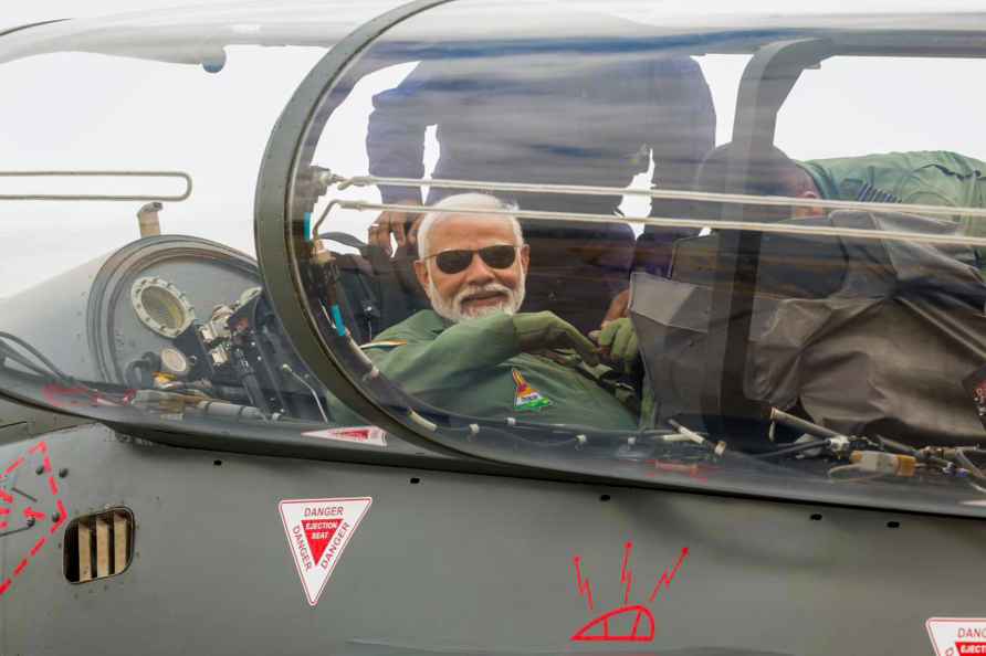 PM Modi takes sortie on Tejas