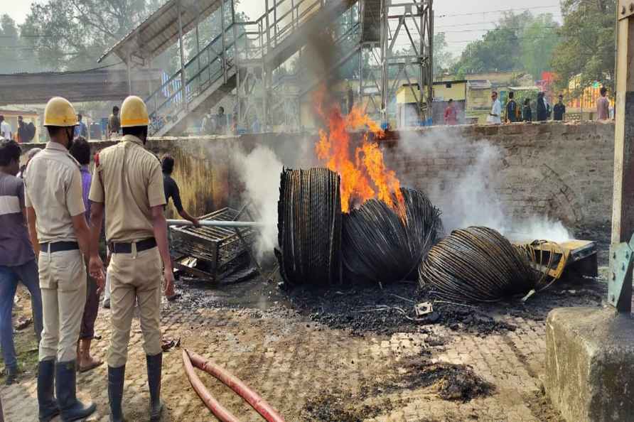 Fire broke out in cables and other material