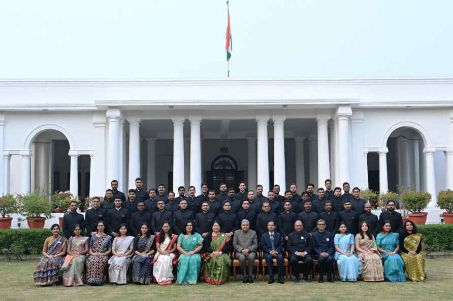 Jagdeep Dhankhar with HIPA officer trainees
