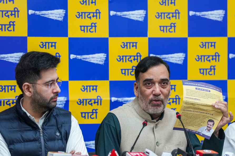 Gopal Rai, Raghav Chadha address press