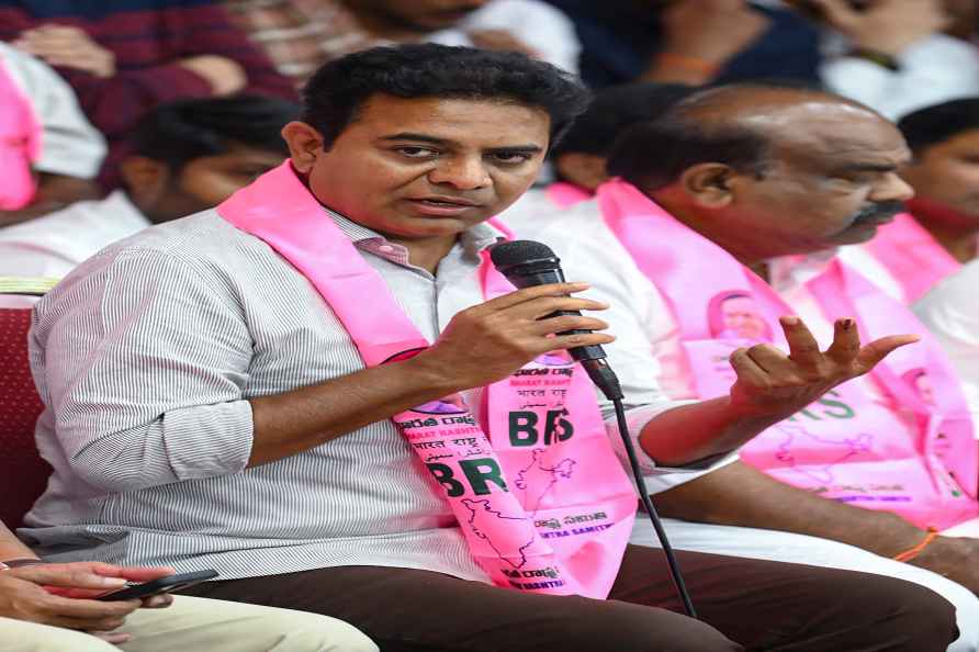 KT Rama Rao addressing media