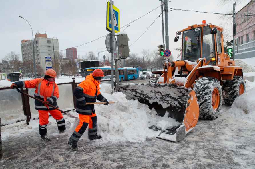 Snowfall in Moscow, Russia