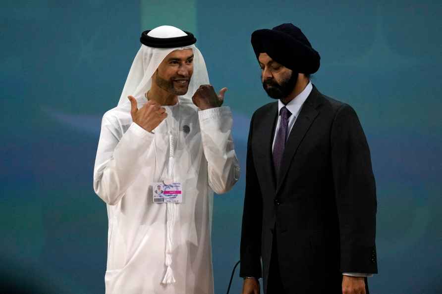 United Arab Emirates Finance Minister and Ajay Banga, World Bank president