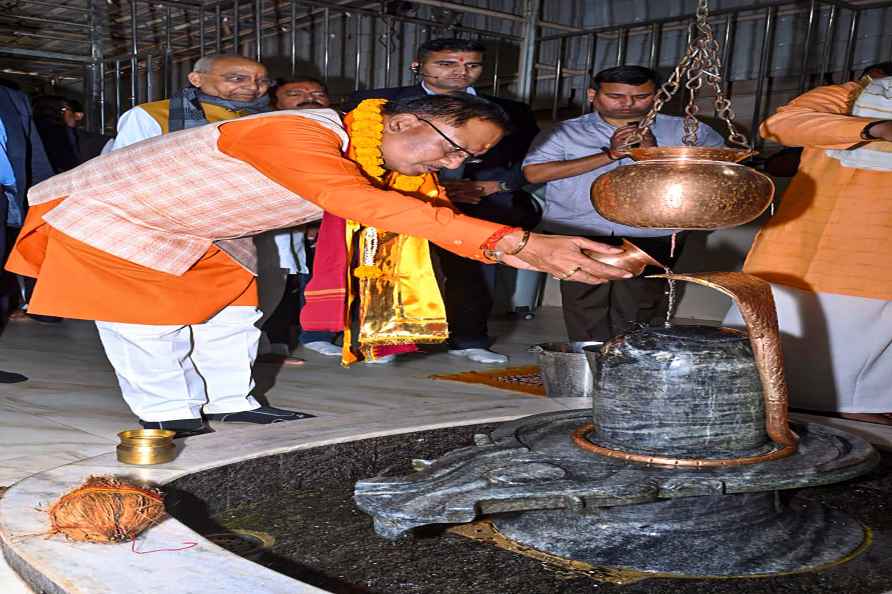 Vishnu Deo Sai at a temple