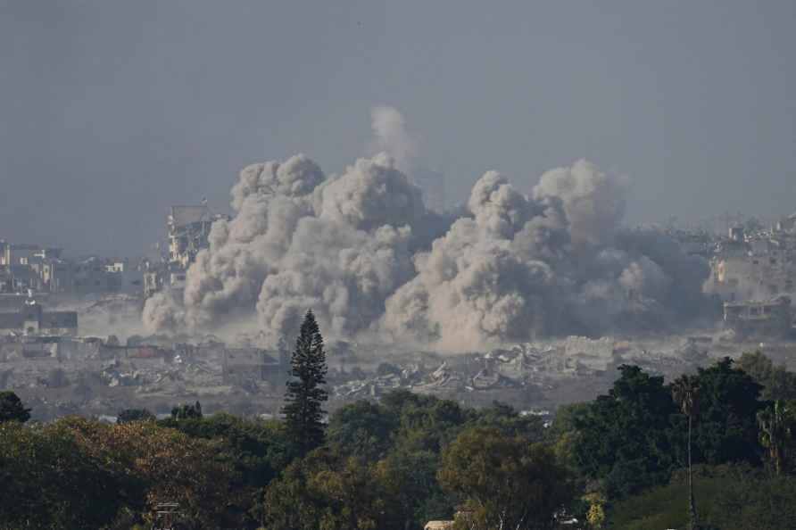 Smoke rises following an Israeli bombardment