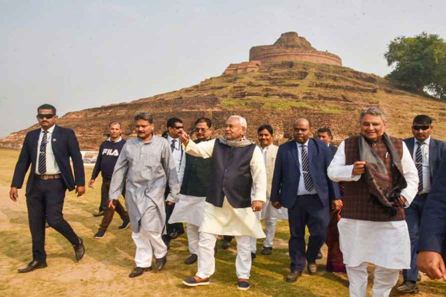 Nitish Kumar at Kesariya Stupa