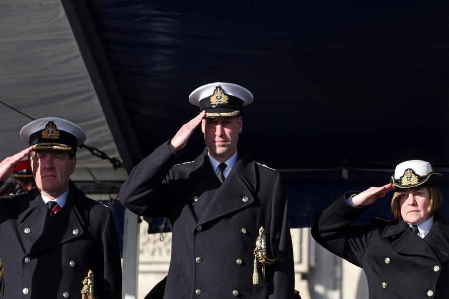 Britain's Prince William, centre, attends the Lord High Admiral'...