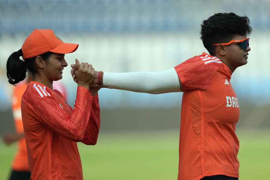 Team India (women) at practice session