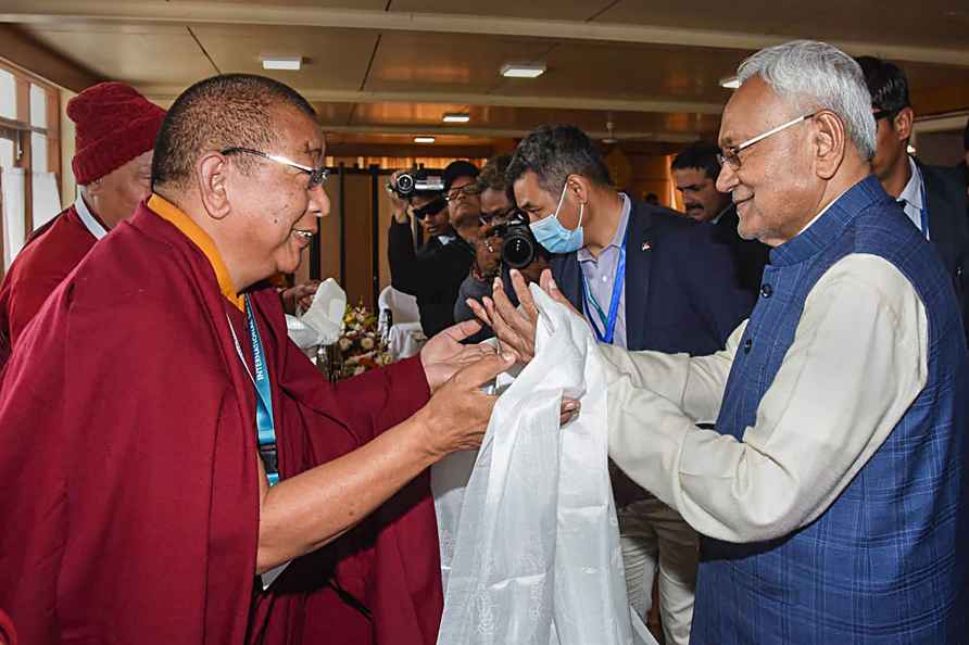 **EDS: IMAGE VIA @IPRD Bihar** Bodh Gaya: Bihar Chief Minister Nitish...