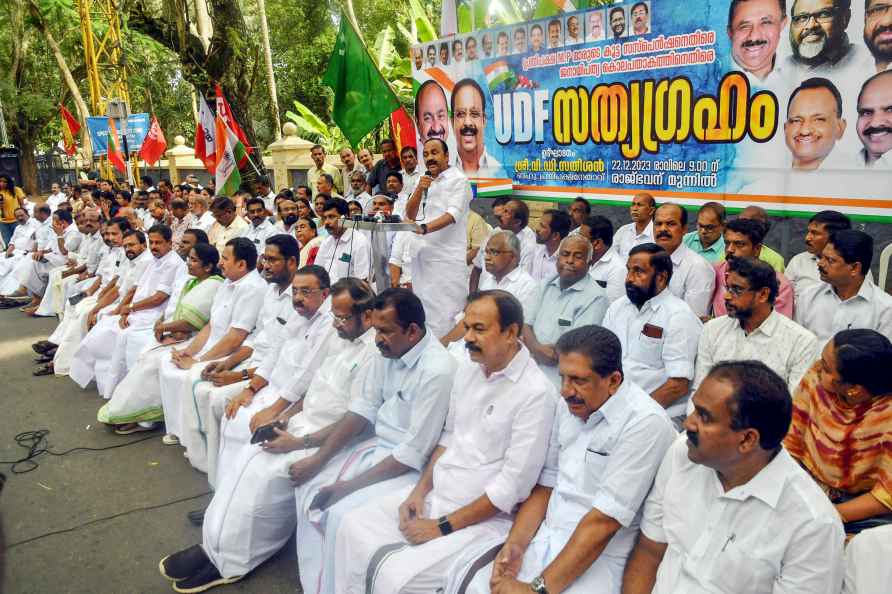 UDF protest in Thiruvanathapuram